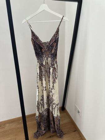 Batik Maxikleid aus Indonesien, gemustertes Sommerkleid, S