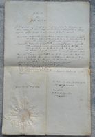 HISTORISCHES DOKUMENT ZEUGNIS VON 1844 MIT SIEGEL