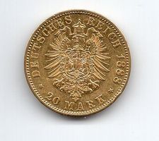 (2260) Preussen, 20 Mark, 1888, Willhelm Ⅰ , vz-stgl