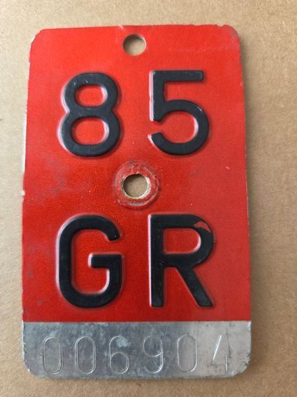 Sachs Ecriteaux: Velonummer GR 85 plaque velo – D'occasion à Schenkon par Uhu007