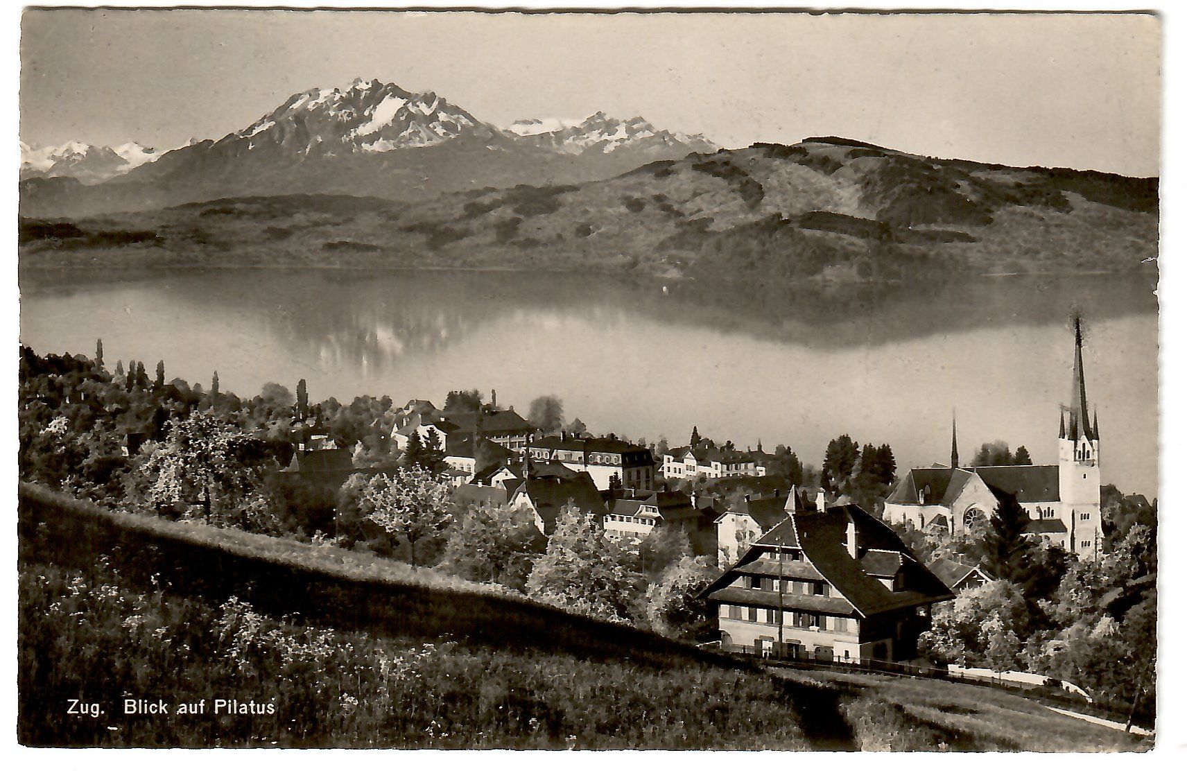 Cartoline postali: Ansichtskarte   Zug,   Blick auf Pilatus – Usato da Kerns venduto da etma3