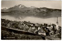 Ansichtskarte   Zug,   Blick auf Pilatus