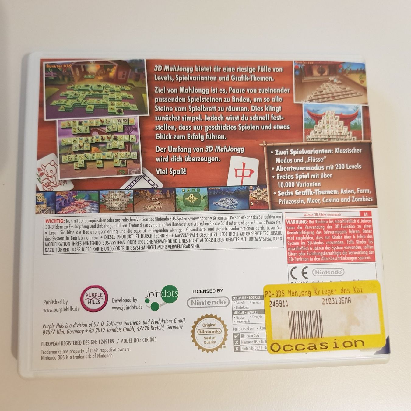 Nintendo Giochi: 3D Mahjongg /3DS – Usato da Münchenstein venduto da 2DGames 1