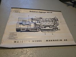 Wandplakat MWM Diesel D 232 V8 Aggregat gebraucht