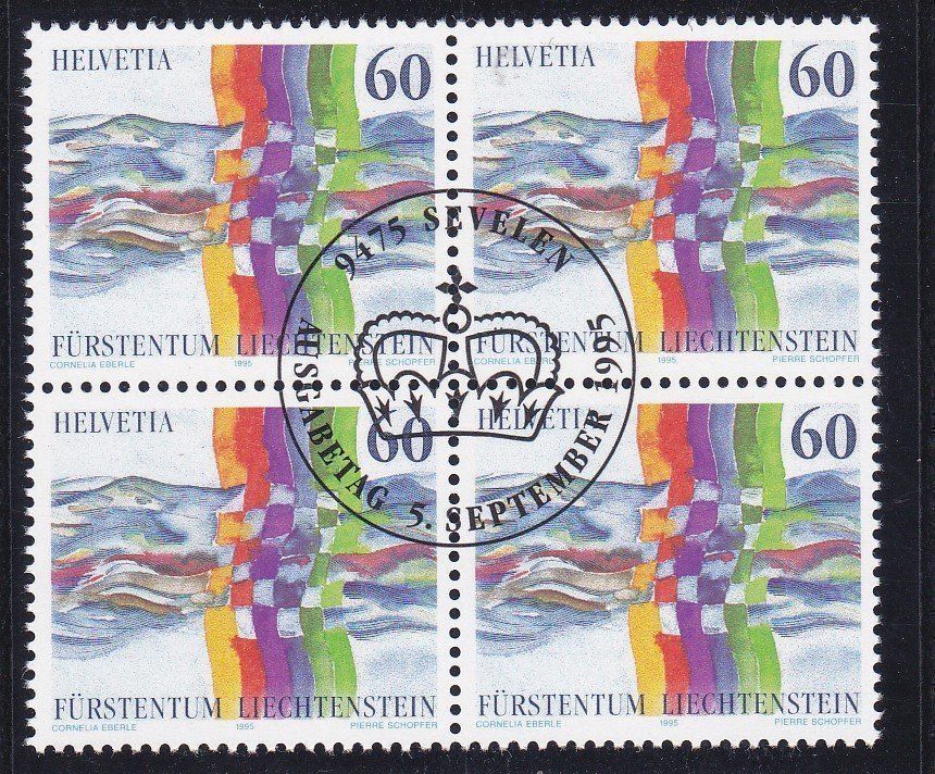 Tutti i francobolli: ET 4er Block Schweiz Lichtenstein 1995 – Nuovo (secondo la descrizione) da Schliern b. Köniz venduto da joni20