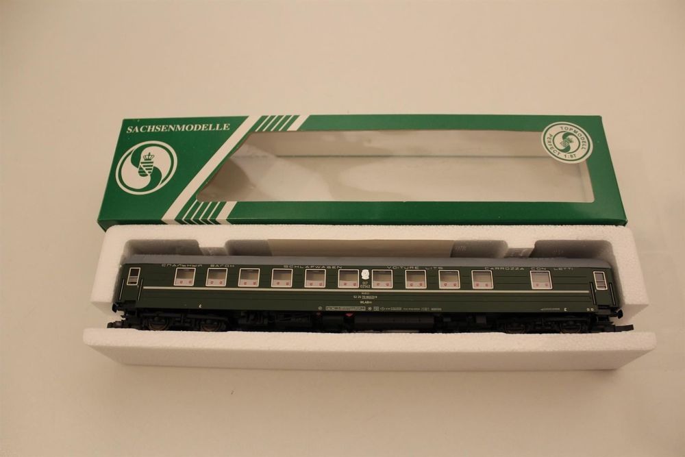 SACHSENMODELLE Voiture Lits SZD Vert - 14328, Modèle Miniature