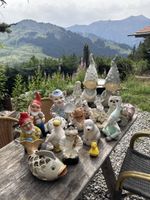 Gartendekoration Figuren Set Gnome, Tier, Keramik, viele Tei