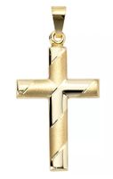 Kreuz aus 333 Gold, diamantiert mit kette s925