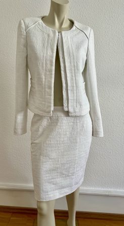 ✨ Weisses Damen-Kostüm von Hugo Boss Blazer & Rock, Gr.36 ✨
