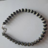 Edelsteinkette silber Onix Dalma- Jaspis