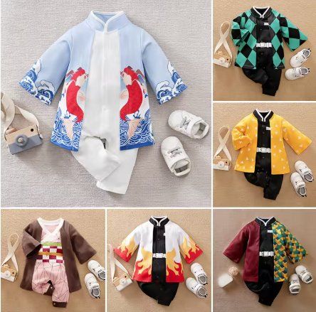 Anime Baby Kimono Strampler Set, Cosplay, Grösse nach Wahl