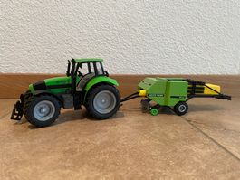 SIKU Deutz Agrotro 210 mit Grossballenpresse