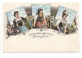 LITHO Schweizer Trachten - AARGAU - GRAUBÜNDEN - APPENZELL