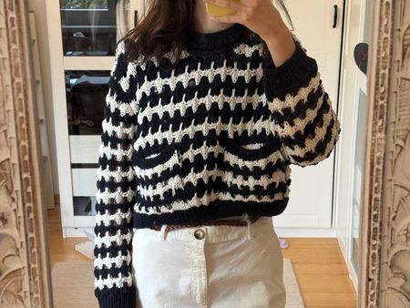 Zara verkürzter Baumwoll-Pulli
