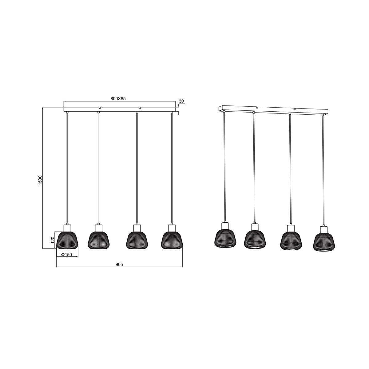 Lampadari & plafoniere: Pendelleuchte, Glas, 90 cm x 15 cm – Nuovo (secondo la descrizione) da Kreuzlingen venduto da Smart-Light 7