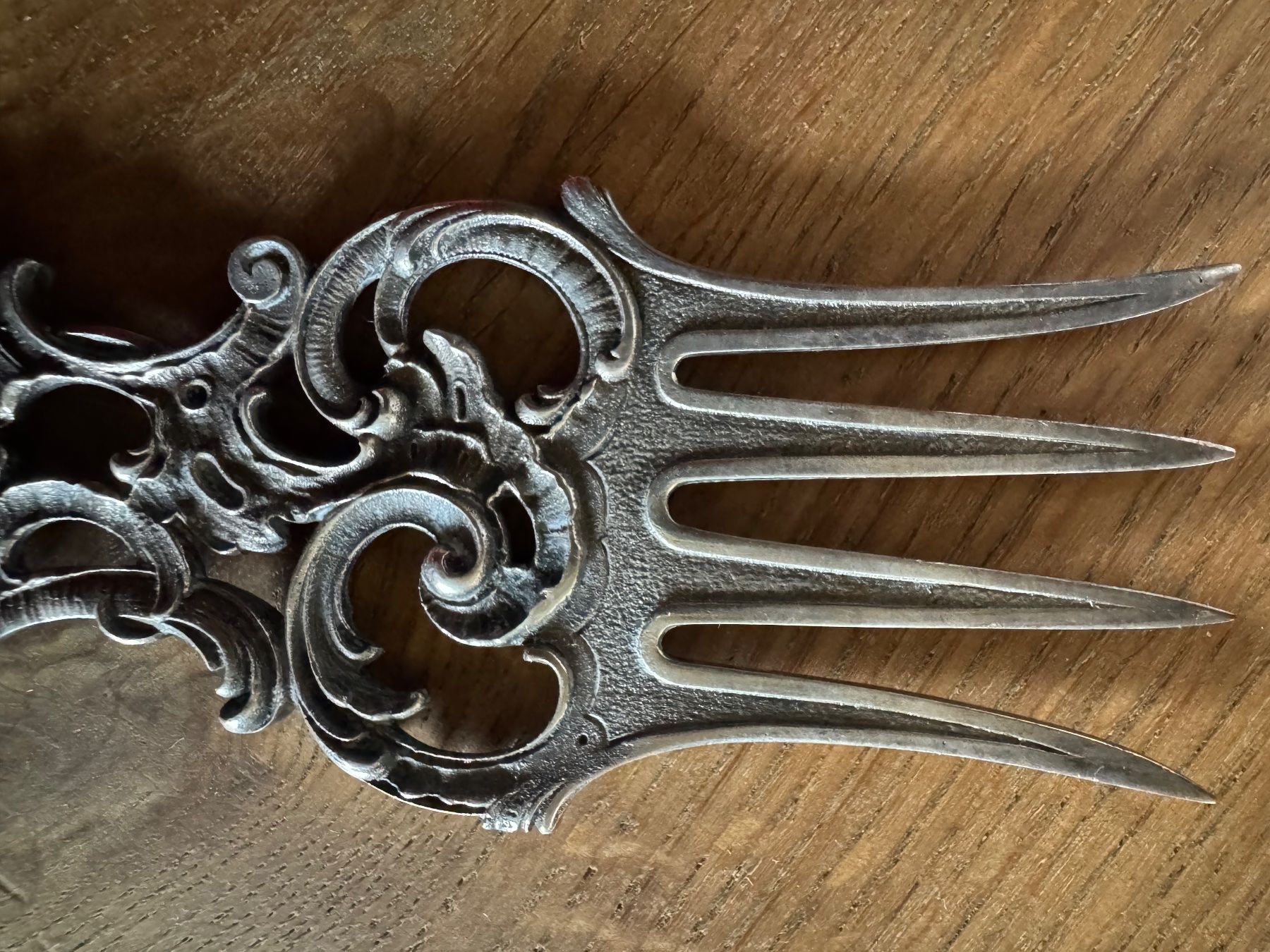 Set di posate: Bratspiess / Vorlegegabel um 1900, versilbert – Usato da Burgdorf venduto da Tanthony 2