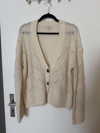 Strickjacke Esprit cremeweiss Grobstrick Grösse L