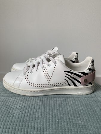 Valentino Rockstud Sneaker Gr. 36 Leder weiss, Zebra rosa