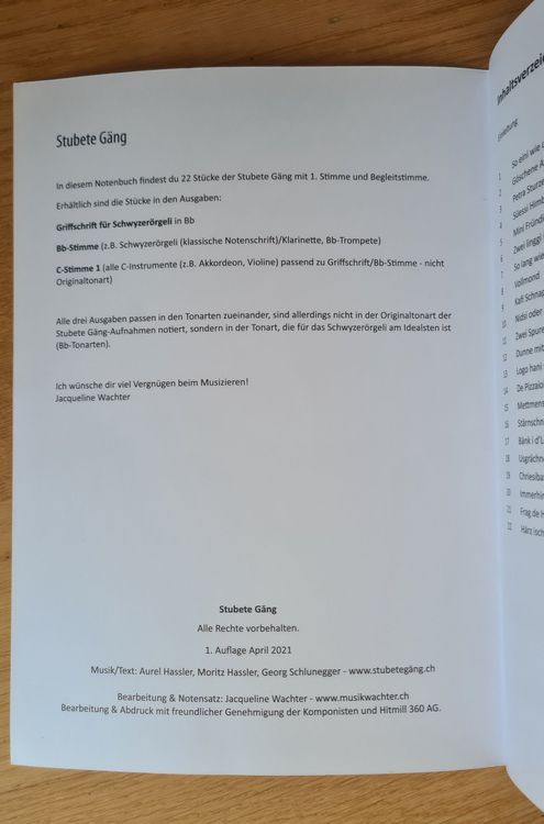 Stubete Gäng 🇨🇭 Notenheft (Gebraucht) in Zug für CHF 15 – mit Lieferung ...