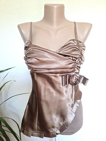 Magnifique Top drapée – Marron glacé – Taille S