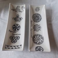 2x Sgrafits Engiadinais Apéro Schalen Keramik Schlerin