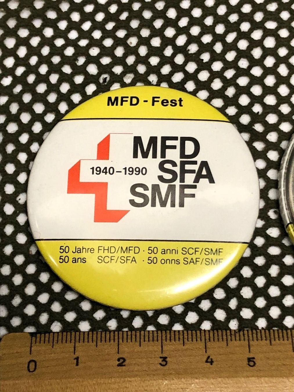 Schweizer Armee Plaketten & Abzeichen: Schweizer Armee Ansteckknopf MFD  Button Militär – Gebraucht aus Madiswil von TEMISO 2