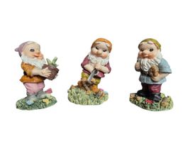 3er Set Mini Gartenzwerge Neu