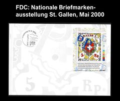FDC: Nationale Briefmarkenausstellung St. Gallen, Mai 2000