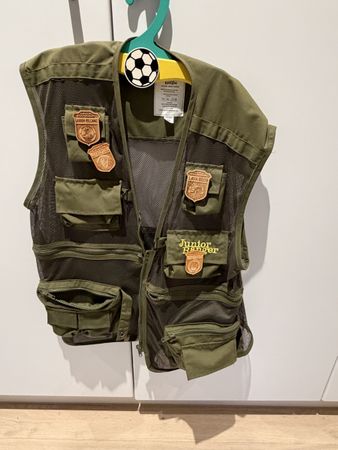 Junior Ranger Weste, Khaki, Gr. M, viele Abzeichen!