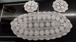 3St. Spitzendeckeli Vintage 1 zu 39 /84cm & 1 23cm & 21,8cm
