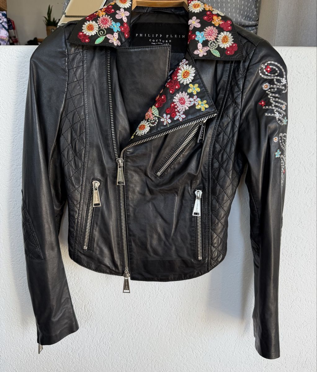 Philipp Plein Giacche: Exklusive Philippe Plain Totenkopf Lederjacke S – Usato da Staufen venduto da Elina08 1