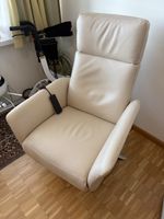 TV Relax Sessel Leder hell verstellbar guter Zustand