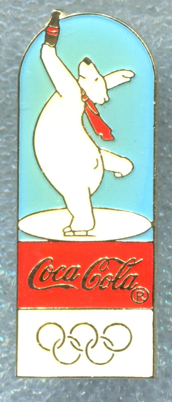 Coca-Cola Placchette & Badge: Coca Cola Eisbär  Eiskunstlauf – Usato da Winterthur venduto da Sammleroase
