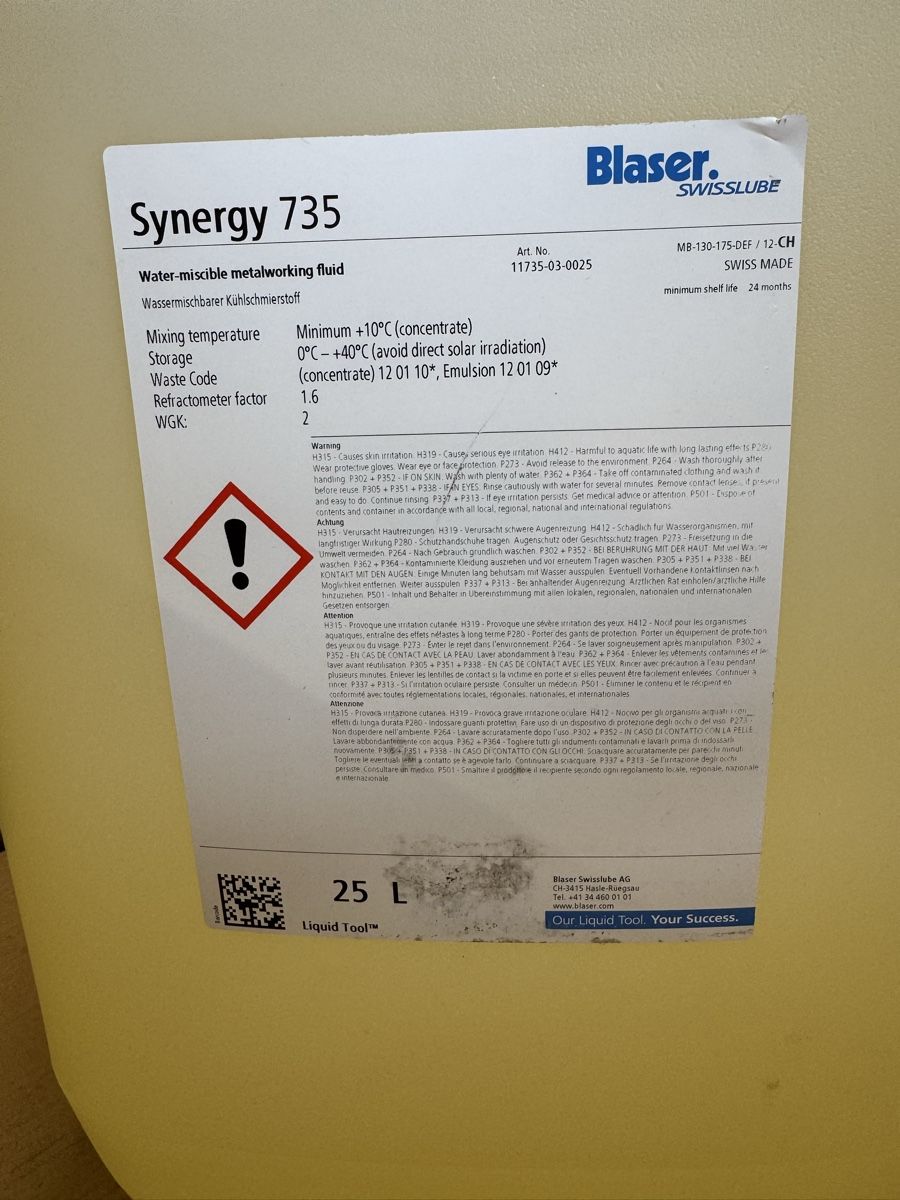 Alle Maschinen: Blaser Synergy 735 Kühlmittel Kühlschmierstoff – Neu (gemäss Beschreibung) aus Bellmund von Sodick