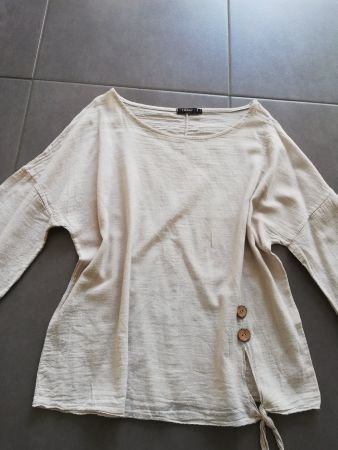 Bluse Neu Baumwolle Beige gr XS-S