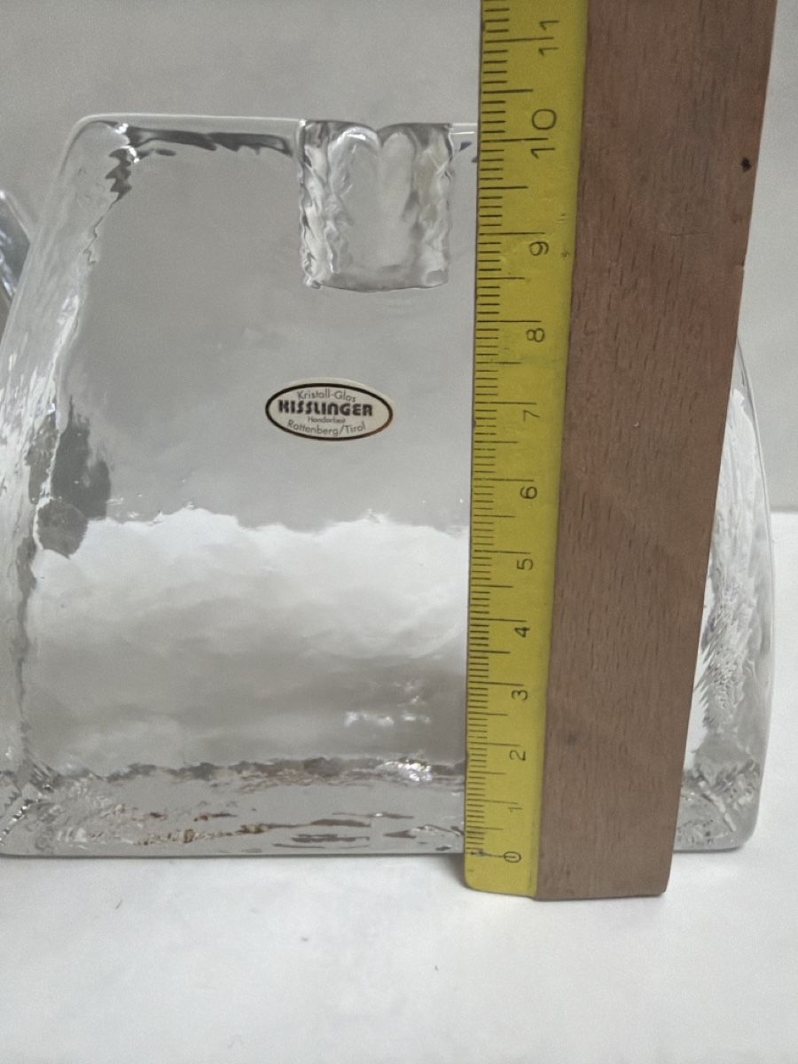 Portacandele: 3 Kerzenhalter aus massivem Kristallglas. – Usato da Biberist venduto da Momo33 6