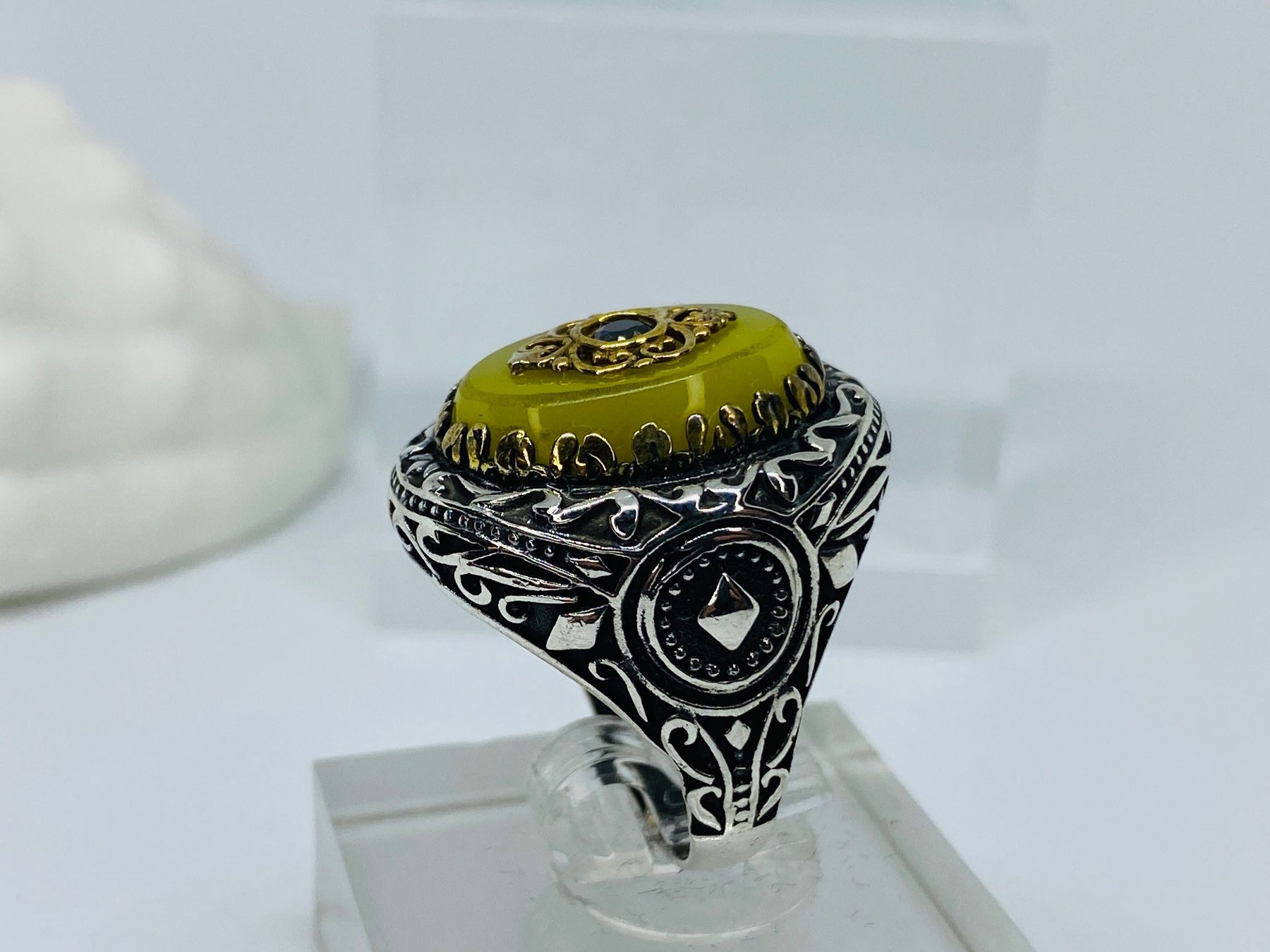 Anelli: Ring aus 925 er Silber mit Kehribar – Nuovo e nell'imballaggio originale da Windisch venduto da Zeta2018