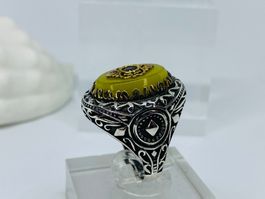Ring aus 925 er Silber mit Kehribar
