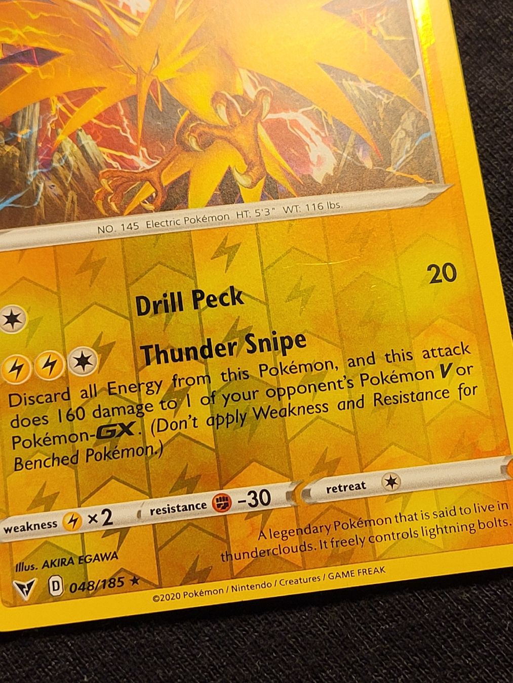 Pokémon Carte collezionabili: Zapdos 048/185 Reverse Holo 2020 – Usato da Grindelwald venduto da lego9 1