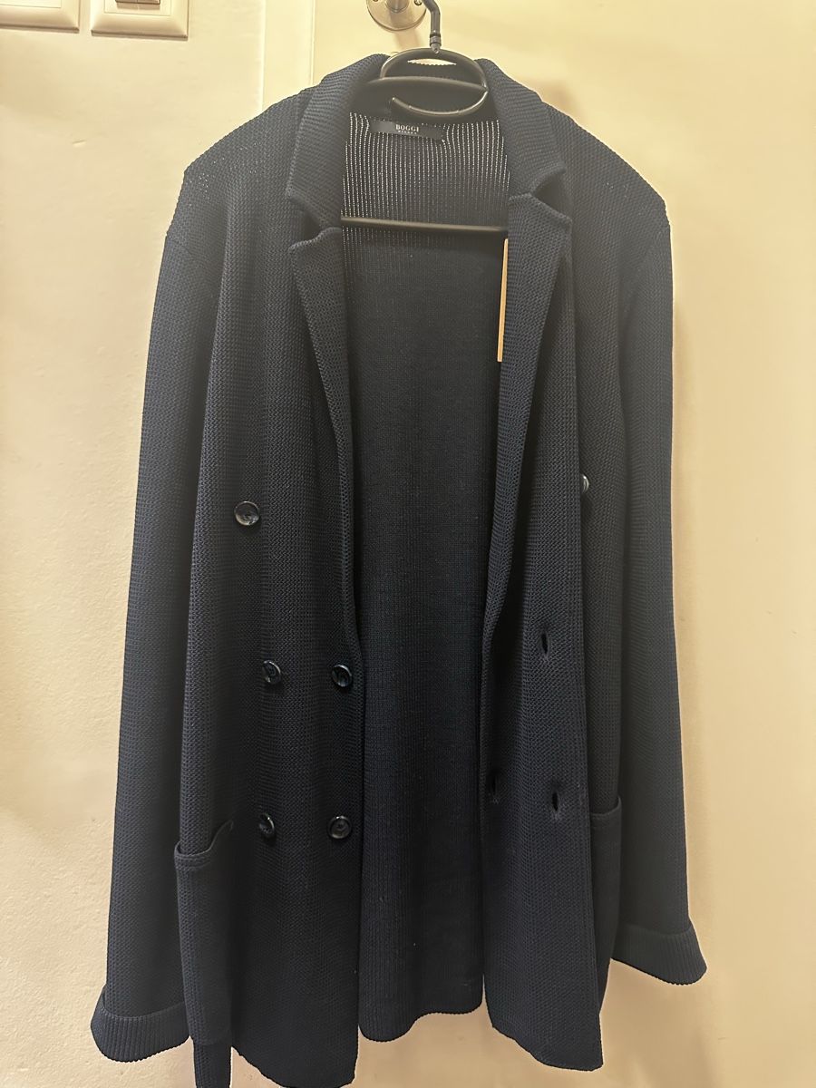 Boggi Giacche: Boggi Knitted Cotton Double-Breasted Jacket – Nuovo e nell'imballaggio originale da Carouge GE venduto da cytoplan 3