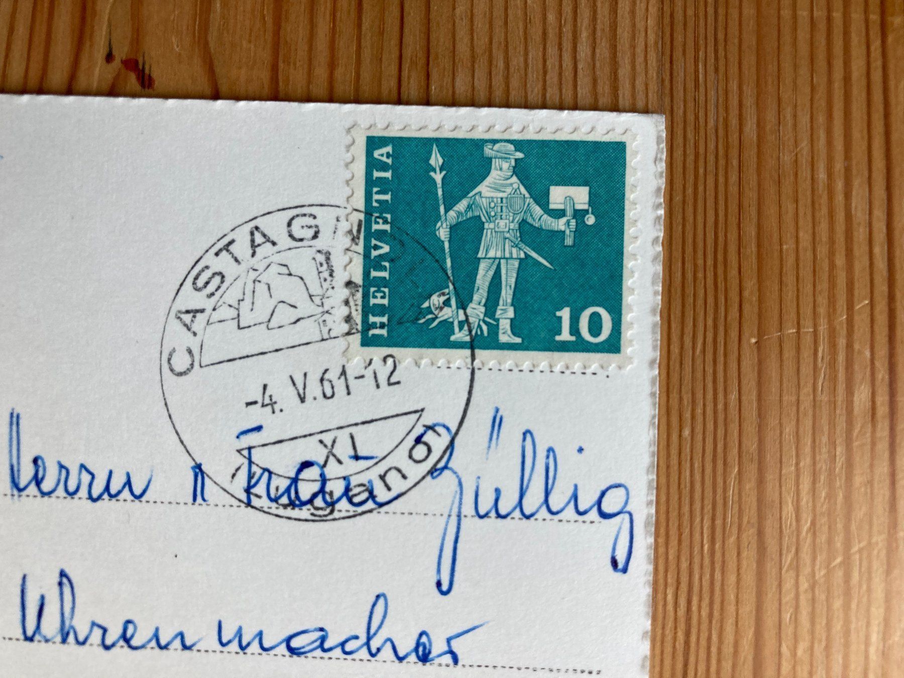 Cartoline postali: Castagnola e Monte S. Salvatore - AK 1961 – Usato da Oberuzwil venduto da Henri09 1