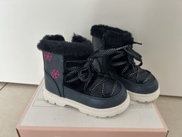 Kinder Stiefel dunkelblau mit Schneeflocken Grösse 25 neu