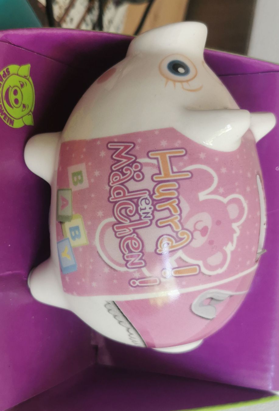 Salvadanai: Spardose "Hurra, ein Mädchen!", Keramik, Neuwertig! – Nuovo e nell'imballaggio originale da eschen venduto da KleinerStern123