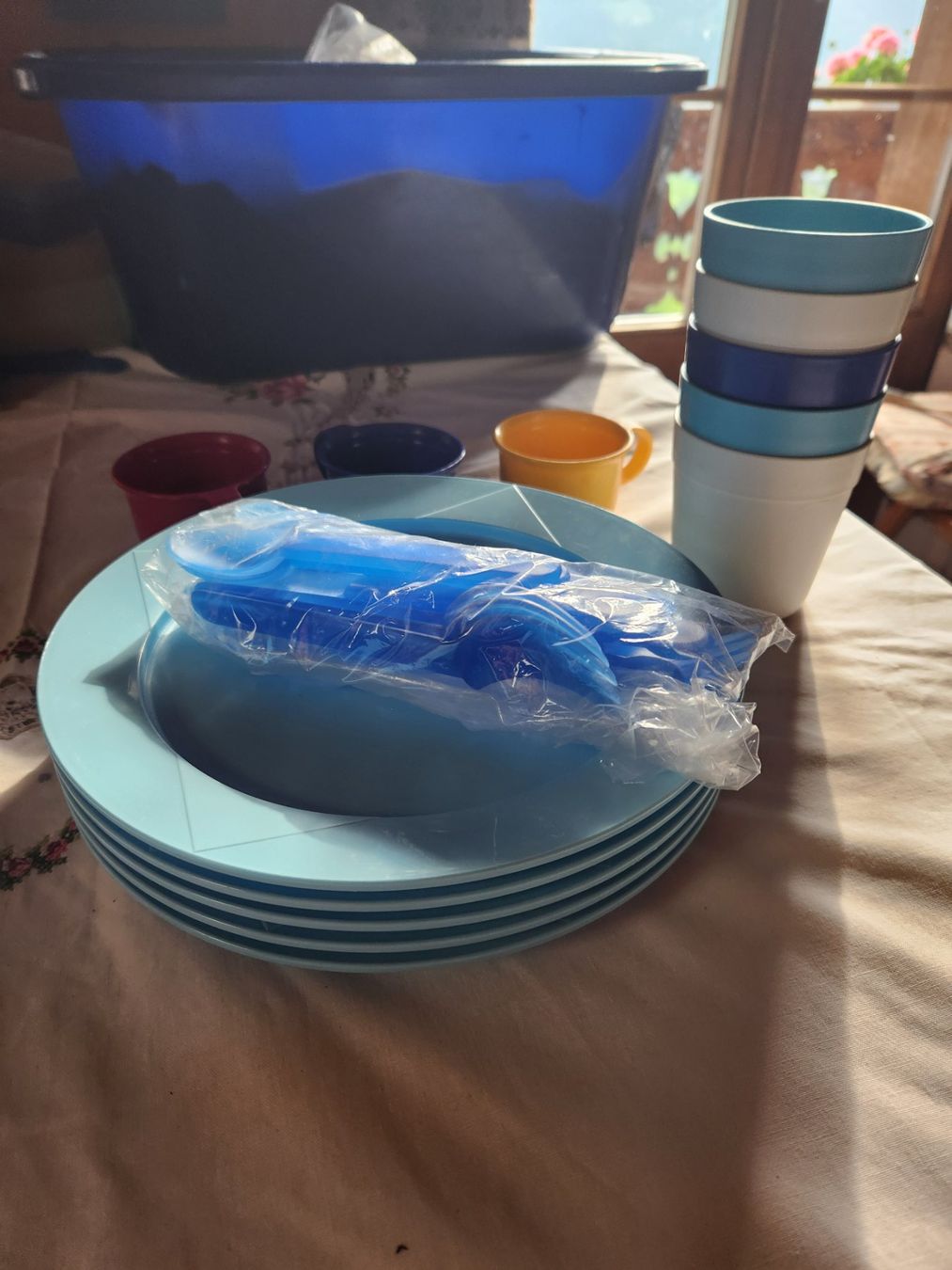 Tupperware Behälter & Ähnliches: Tupperware Picknick Set 5x Teller 5x Becher 5xBesteck. – Gebraucht aus Gstaad von Meiel2020 1