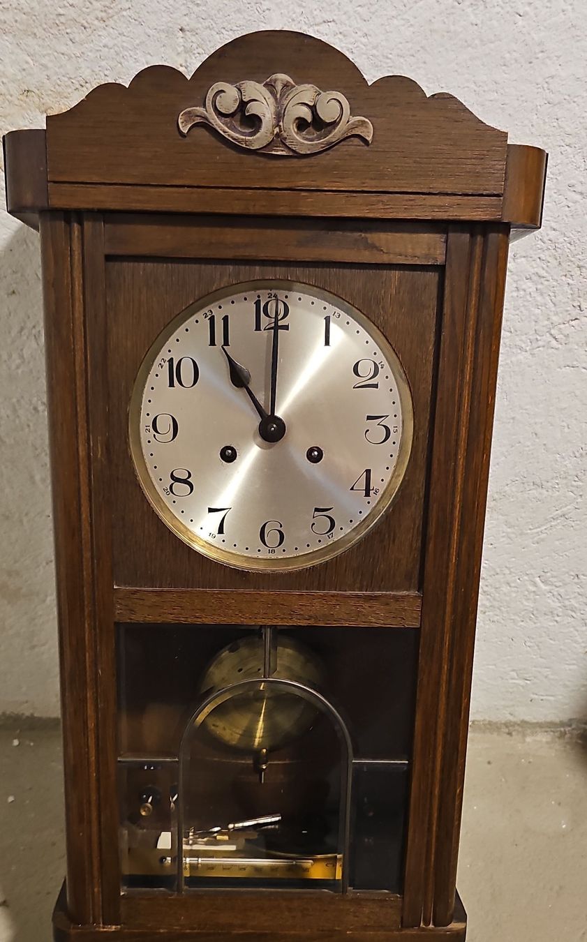 Holzuhr Wanduhr Holz Mit Pendel Antik Antike Wanduhr Wanduhr Mit - Main Image