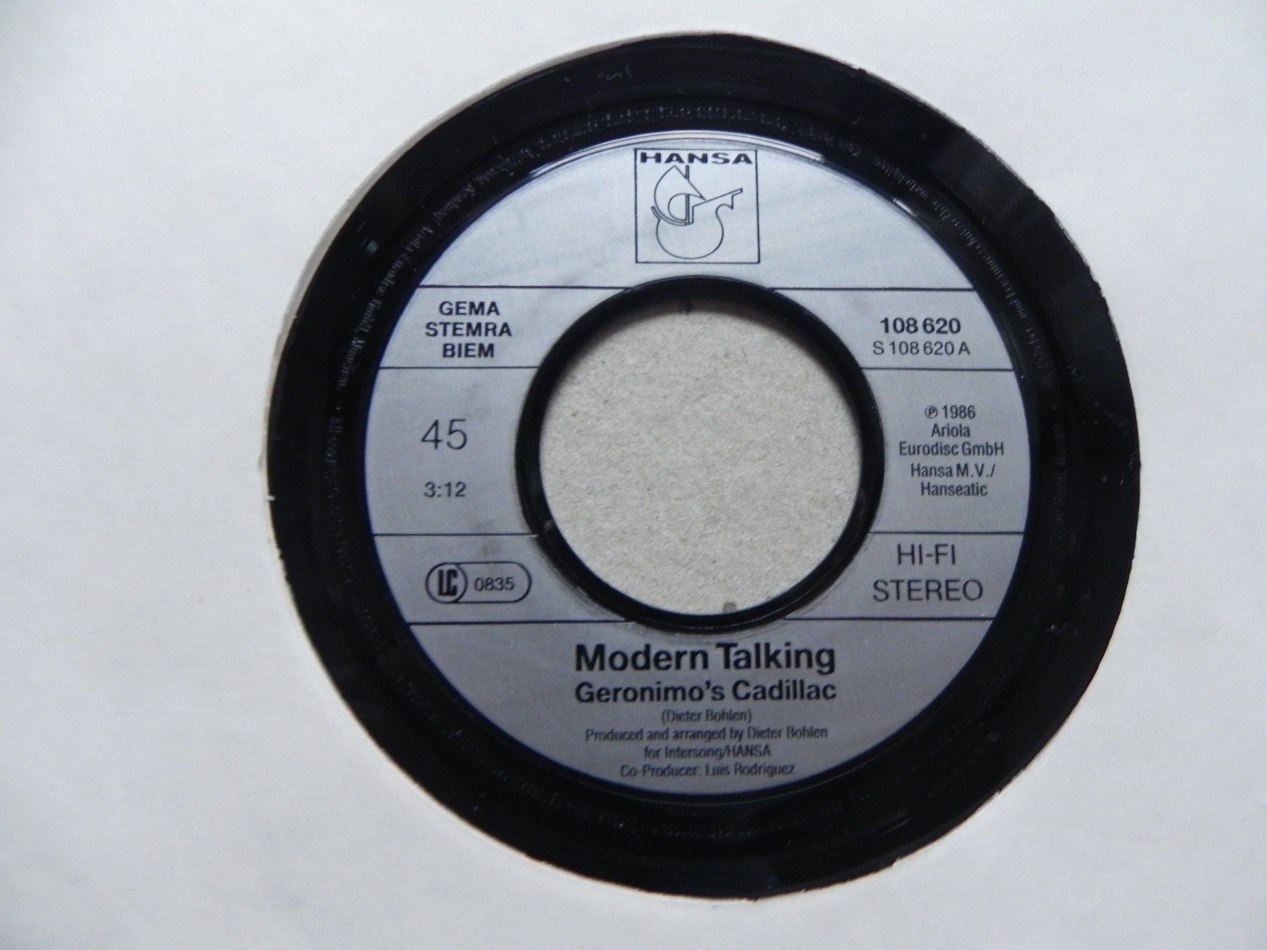 Schallplatten: Single 7" DE Pop Duo Modern Talking 1986 Geronimo`s Cadillac – Gebraucht aus Siebnen von krimsie 2
