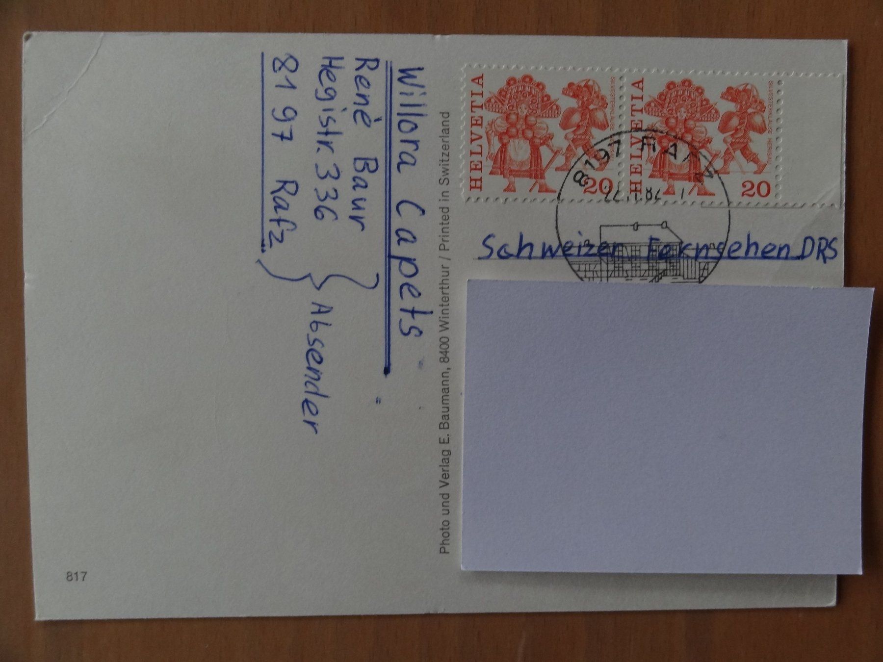 Cartoline postali: Rafz - 1982 – Usato da St Léonard venduto da Riglin 1