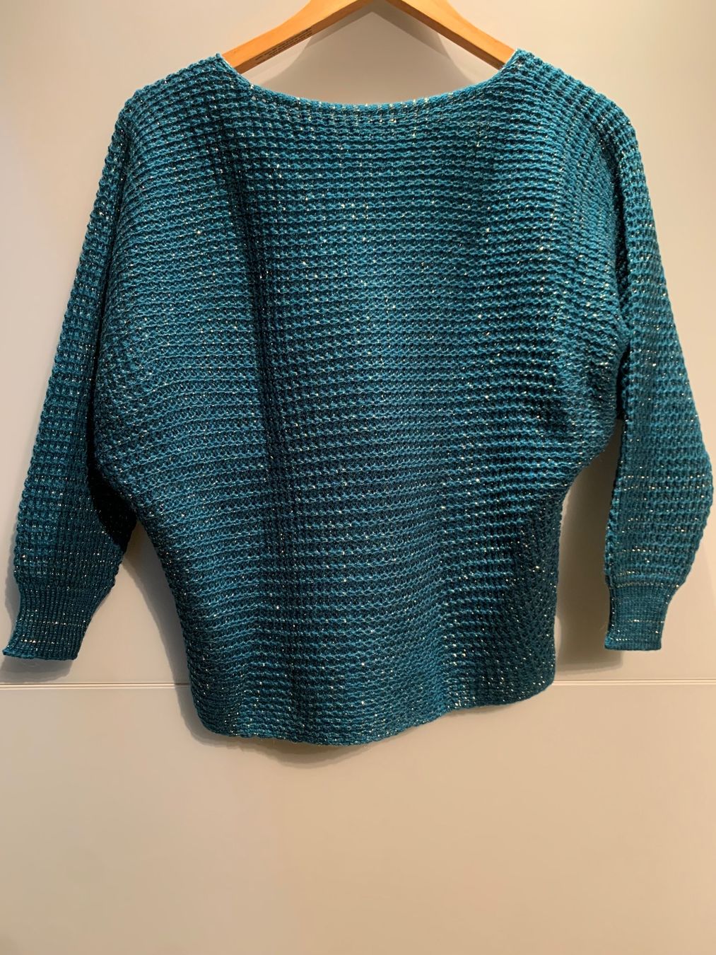 Pullover & Sweatshirts: Damen Pullover in Petrol mit Glitzerfäden, Grösse M – Gebraucht aus Rosshäusern von MiJoDoOl 1