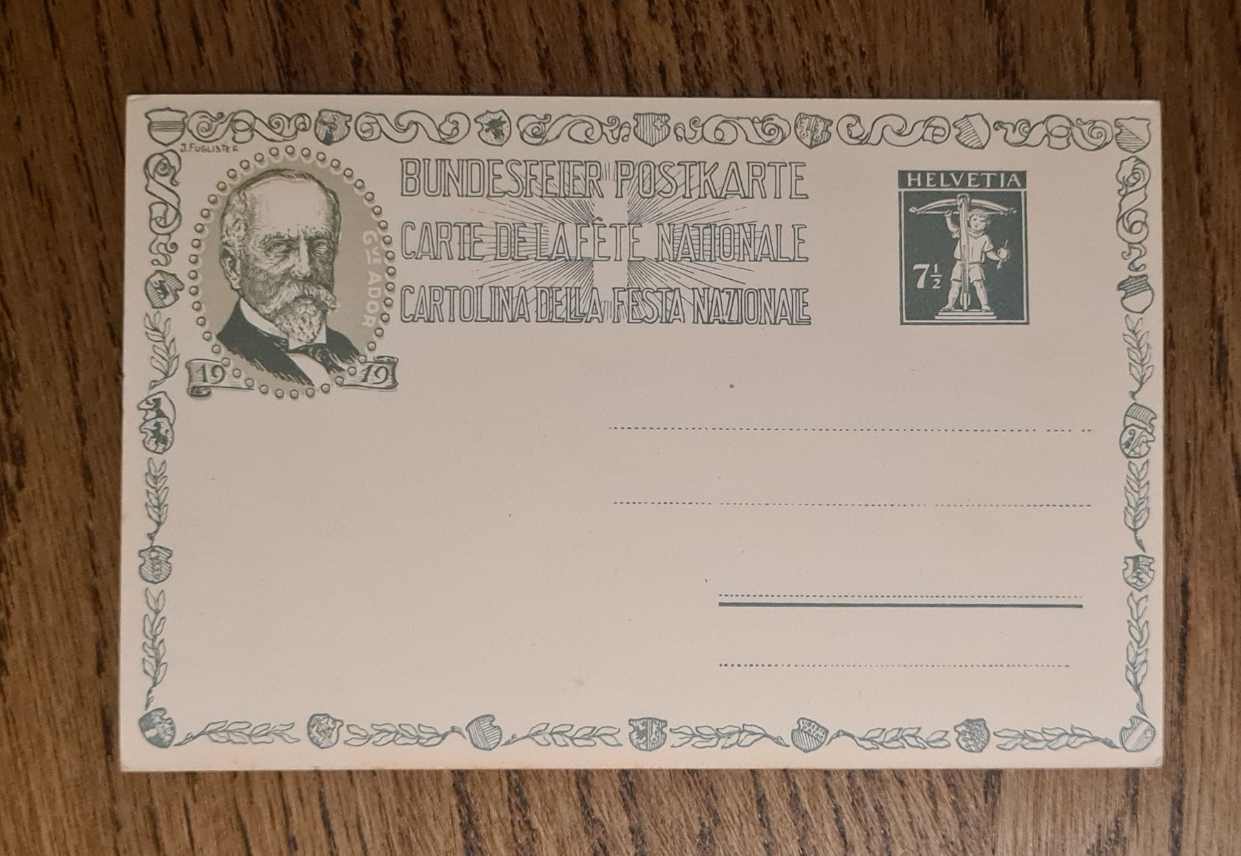 Ansichtskarten: Bundesfeier 1919, Geburtshaus Gottfried Keller – Gebraucht aus Ebikon von Donar50 1