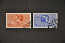 1937 PJ Block Ausschnitte gestempelt
